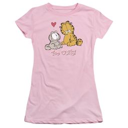 Garfield Juniors Tee Shirt Too Cute Pink T-shirt Garfield Juniors Tee Shirt Too Cute Pink T-shirt