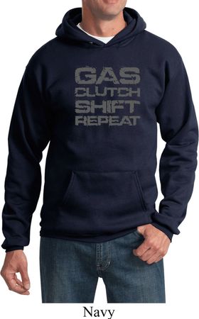Gas Clutch Shift Repeat Grey Print Hoodie
