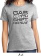 Gas Clutch Shift Repeat Grey Print Ladies Shirt