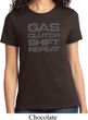 Gas Clutch Shift Repeat Grey Print Ladies Shirt