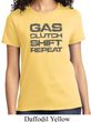 Gas Clutch Shift Repeat Grey Print Ladies Shirt