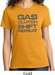 Gas Clutch Shift Repeat Grey Print Ladies Shirt