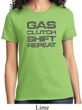 Gas Clutch Shift Repeat Grey Print Ladies Shirt