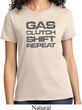 Gas Clutch Shift Repeat Grey Print Ladies Shirt