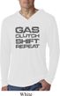 Gas Clutch Shift Repeat Grey Print Lightweight Hoodie Shirt