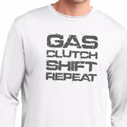 Gas Clutch Shift Repeat Grey Print Mens Dry Wicking Long Sleeve Shirt Gas Clutch Shift Repeat Grey Print Mens Dry Wicking Long Sleeve Shirt