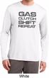 Gas Clutch Shift Repeat Grey Print Mens Dry Wicking Long Sleeve Shirt