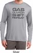 Gas Clutch Shift Repeat Grey Print Mens Dry Wicking Long Sleeve Shirt
