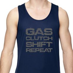 Gas Clutch Shift Repeat Grey Print Mens Moisture Wicking Tanktop Gas Clutch Shift Repeat Grey Print Mens Moisture Wicking Tanktop