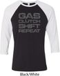 Gas Clutch Shift Repeat Grey Print Mens Raglan Shirt