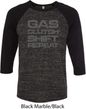 Gas Clutch Shift Repeat Grey Print Mens Raglan Shirt