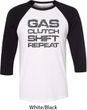 Gas Clutch Shift Repeat Grey Print Mens Raglan Shirt