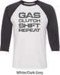 Gas Clutch Shift Repeat Grey Print Mens Raglan Shirt