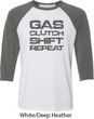 Gas Clutch Shift Repeat Grey Print Mens Raglan Shirt
