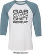 Gas Clutch Shift Repeat Grey Print Mens Raglan Shirt