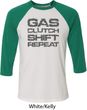 Gas Clutch Shift Repeat Grey Print Mens Raglan Shirt