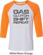 Gas Clutch Shift Repeat Grey Print Mens Raglan Shirt