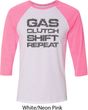 Gas Clutch Shift Repeat Grey Print Mens Raglan Shirt