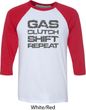 Gas Clutch Shift Repeat Grey Print Mens Raglan Shirt