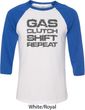 Gas Clutch Shift Repeat Grey Print Mens Raglan Shirt