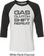 Gas Clutch Shift Repeat Grey Print Mens Raglan Shirt