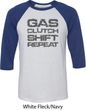 Gas Clutch Shift Repeat Grey Print Mens Raglan Shirt