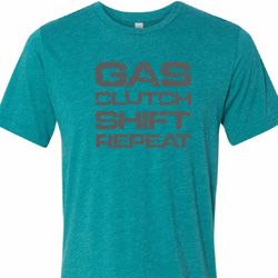 Gas Clutch Shift Repeat Grey Print Mens Tri Blend Crewneck Shirt Gas Clutch Shift Repeat Grey Print Mens Tri Blend Crewneck Shirt