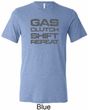 Gas Clutch Shift Repeat Grey Print Mens Tri Blend Crewneck Shirt