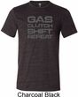 Gas Clutch Shift Repeat Grey Print Mens Tri Blend Crewneck Shirt