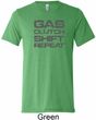 Gas Clutch Shift Repeat Grey Print Mens Tri Blend Crewneck Shirt