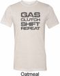 Gas Clutch Shift Repeat Grey Print Mens Tri Blend Crewneck Shirt