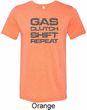 Gas Clutch Shift Repeat Grey Print Mens Tri Blend Crewneck Shirt