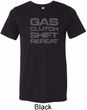 Gas Clutch Shift Repeat Grey Print Mens Tri Blend Crewneck Shirt