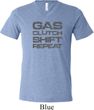 Gas Clutch Shift Repeat Grey Print Mens Tri Blend V-neck Shirt