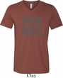 Gas Clutch Shift Repeat Grey Print Mens Tri Blend V-neck Shirt