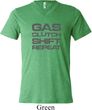 Gas Clutch Shift Repeat Grey Print Mens Tri Blend V-neck Shirt