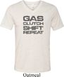Gas Clutch Shift Repeat Grey Print Mens Tri Blend V-neck Shirt