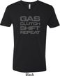 Gas Clutch Shift Repeat Grey Print Mens V-Neck Shirt