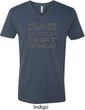 Gas Clutch Shift Repeat Grey Print Mens V-Neck Shirt