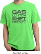 Gas Clutch Shift Repeat Grey Print Pigment Dyed Shirt