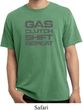 Gas Clutch Shift Repeat Grey Print Pigment Dyed Shirt