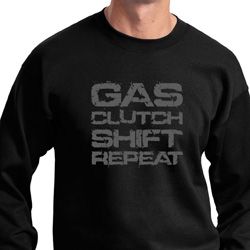 Gas Clutch Shift Repeat Grey Print Sweatshirt Gas Clutch Shift Repeat Grey Print Sweatshirt