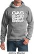 Gas Clutch Shift Repeat White Print Hoodie