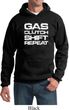 Gas Clutch Shift Repeat White Print Hoodie