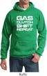 Gas Clutch Shift Repeat White Print Hoodie