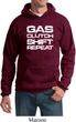 Gas Clutch Shift Repeat White Print Hoodie