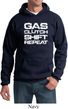 Gas Clutch Shift Repeat White Print Hoodie