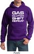 Gas Clutch Shift Repeat White Print Hoodie