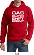 Gas Clutch Shift Repeat White Print Hoodie