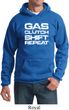Gas Clutch Shift Repeat White Print Hoodie